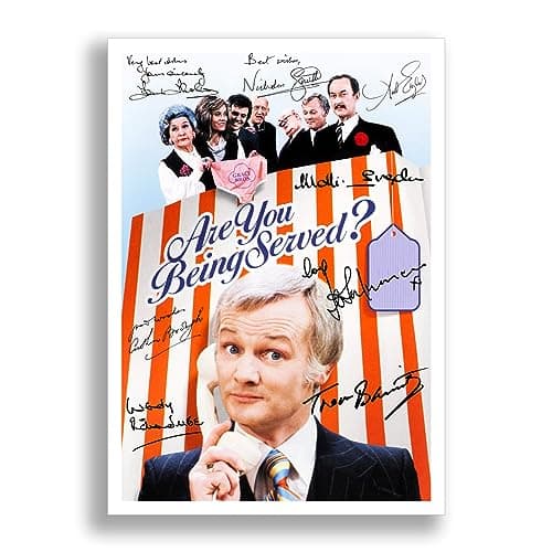 Image of Are You Being Served Cast Signed Autograph A4 Poster Photo Print TV Show Series Season Framed DVD Boxset Memorabilia Gift (POSTER ONLY)