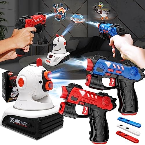 Image of VATOS Infrared Laser Tag Set with Projector - 2 Player Infrared Mini Laser Tag Guns for Kids Boys 3+, Indoor/Outdoor Exciting Game Perfect Family Activity Toy for Kids Age 4 5 6 7 Boys Girls Gift