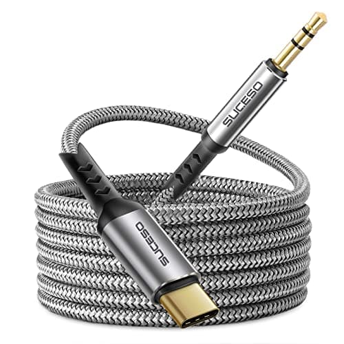 Image of SUCESO USB C to 3.5mm Aux Audio Jack Cable Type C to 3.5mm Male Headphone Car Stereo Cord Compatible with Samsung Galaxy S21 S20 Ultra Note 20/10, iPad Pro, Huawei P40/P30/P20,Pixel 2 3 4 XL etc-1.2M