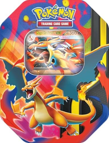 Image of Pokémon TCG: Mega Charizard Tin - Mega Charizard Y ex (4 boosters & 1 foil promo card)
