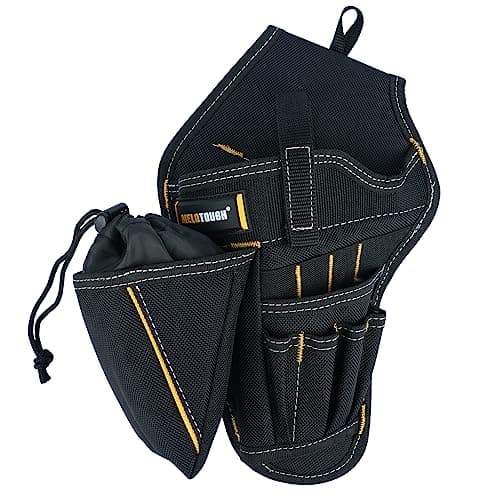 Image of MELOTOUGH Drill Holster Impact Driver Holster with Bit Pouch Heavy Duty Impact Holster for Tool Belt (Left Hand)