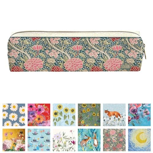 Image of TGSC | William Morris - Cray | Gifted Stationery Pencil Case | Aesthetic Slim Pencil Case for School Supplies, Office Supplies, Drawing Pencils, Markers and More. 60mm × 220mm × 70mm