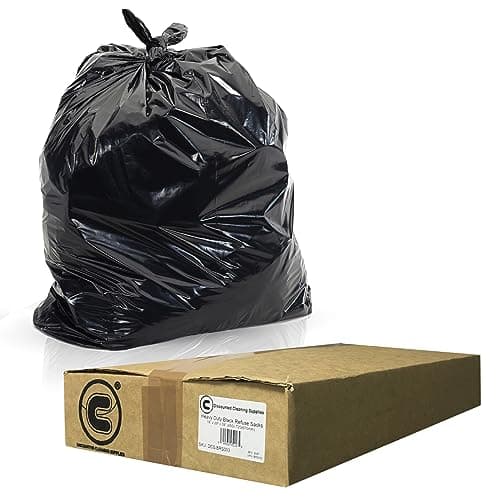 Image of DCS 200 Large Black Bin Bags Heavy Duty for Household Garbage Capacity 80L–Strong Black Refuse Sacks–Bin Liners for Everyday use, Office, Kitchen, Restaurant–Rubbish Garbage Bags 45x72x97cm