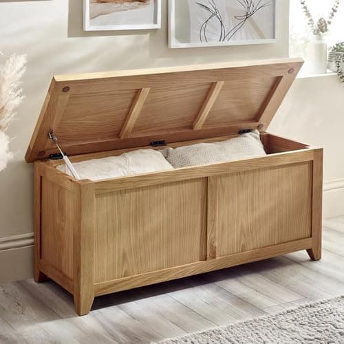 Image of Julian Bowen Mallory Storage Bench, Oak, 105 x 40cm