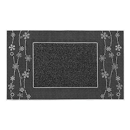 Image of JVL Daisy PVC Pin Scraper Doormat, 45x75cm, Silver