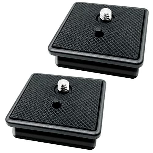 Image of IOUALEY 2 Pack 41mm Tripod Quick Release Plate, Compatible with Sunpak Kalimar Zomei Tripod, Black, Camera Mounting Adapter