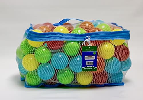 Image of Tech Traders 100 Multi Coloured Play Balls, Soft Balls with Smooth Surface, Meet all Safety Standards, Easy Mesh Storage Bag