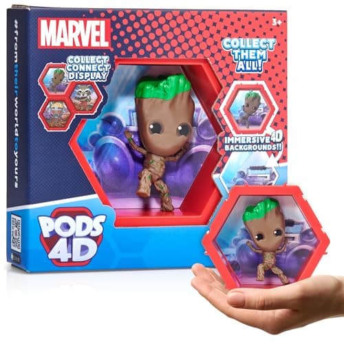 Image of WOW! PODS 4D MARVEL Groot | Connectable Collectable Bobble-head figure that Bursts from their World into Yours | Wall or Shelf Display | MARVEL Toys and Gifts | Series 1 no. 409
