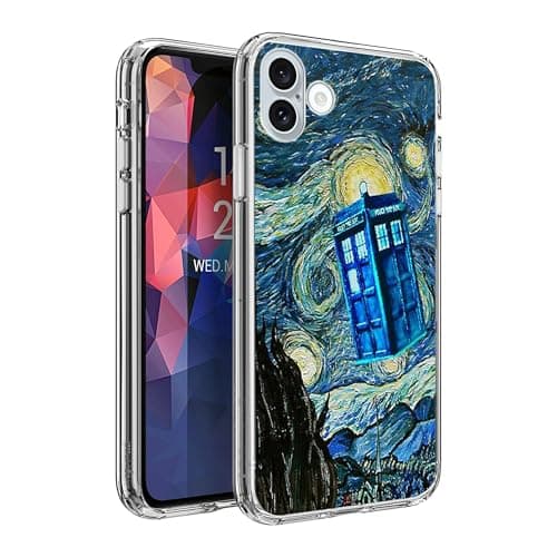 Image of CHENQIAOHU Compatible with iPhone 16 Case, Design Unique Pattern Soft TPU Bumper Slim Protective Clear Case for Men Women Girl Boy(Science-Fiction-Doctor-Who-3)