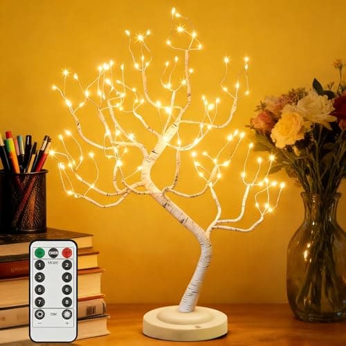 Image of Songlypian 108L LED Birch Tree Lamp,Easter Tree Home Decorative Twig Lights Garden Stake Branch Lights,8 Modes USB & Battery Operated Twinkling Lamp for Decor Outdoor and Indoor