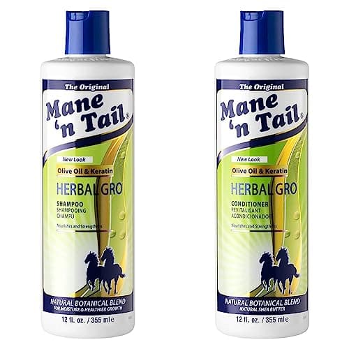 Image of Mane 'n Tail Herbal Gro Shampoo and Herbal Gro Conditioner Kit (Pack of 2) 2x355ml - Olive Oil Complex. Blended with Natural herbs. Protect your hair from damaging styling.