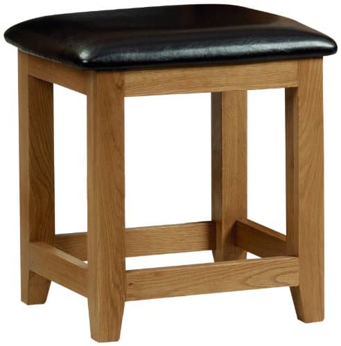 Image of Julian Bowen Marlborough Dressing Stool - Oak/Dark Brown Stools