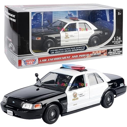 Image of Motormax 2010 Ford Crown Victoria Police Interceptor LAPD Los Angeles Police Department 1/24 Diecast Model 76946 by All Star Toys