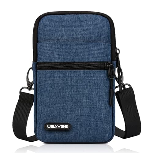 Image of UBAYEE Crossbody Phone Bag with RFID Blocking for Men & Women – Lightweight Travel Passport Pouch & Secure Neck Wallet, Fits Up to 6.7" Phone, Navy Blue