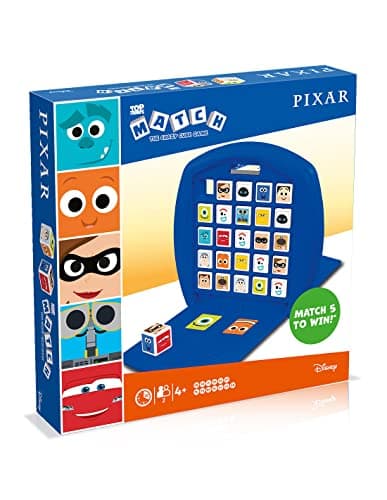 Image of Top Trumps Match Disney Pixar Board Game, Play with Lightning McQueen, Mr Incredible and Dory, Race to Match 5 of the same characters in a row, gift and toy for boys and girls aged 4 plus