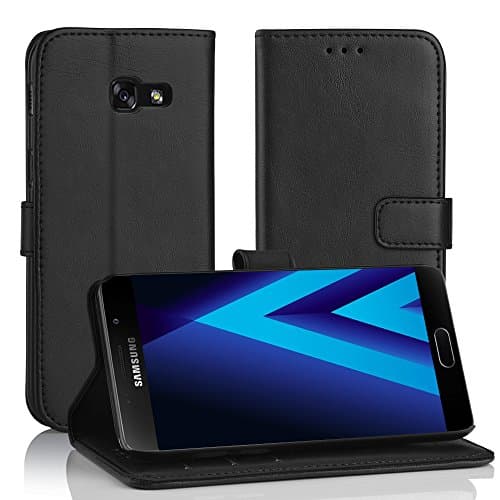 Image of Simpeak Case Compatible with Samsung Galaxy A3 2017, Leather Flip Wallet Case Cover Replacement for Samsung Galaxy A3 2017, [Card Slots][Stand Feature][Magnetic Closure Snap], Black