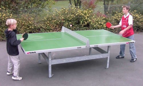 Image of Butterfly S2000 Concrete With Steel Legs Tennis Table, Green, One Size