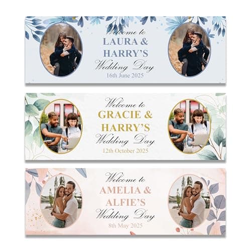 Image of Personalised Wedding Banner | Wedding Decorations | Wedding Party Props | Mr & Mrs Custom Party Banner Floral Design