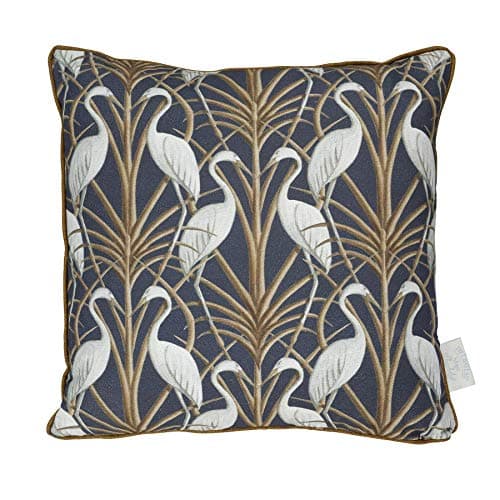 Image of Angel Strawbridge Nouveau Heron Navy And Brown Cushion Escape To The Chateau