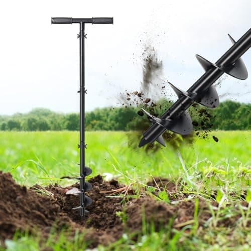 Image of DAKEPOLE Post Hole Digger, 96cm Long, Ø150mm Manual Hand Earth Auger Post Hole Borer with Non-Slip Handle, Hand Auger Spiral Drill for Deep Cultivating, Bulb Planting