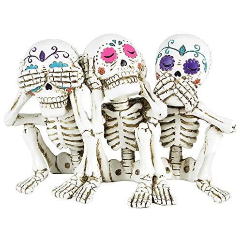 Image of Nemesis Now Three Wise Calaveras Skeleton Figurine 20.3cm, Polyresin, White, One Size