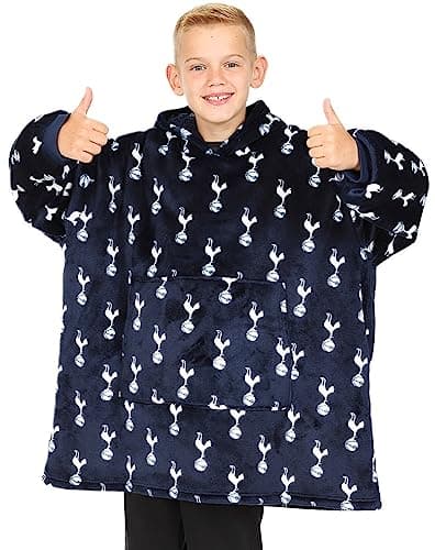 Image of Tottenham Hotspur Football Club Boys Fully Lined Luxury Fleece Hoodie, Oversized Spurs Fleece Blanket Hoody 7-13 Years