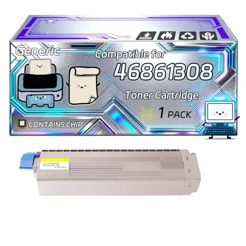 Image of 46861308 46861307 46861306 46861305 Toner Cartridge Compatible for Okidata OKI C834dnw C834nw C844dnw Printers, With Chip, 20000 Pages, Vibrant Colours (1 Pack Yellow)