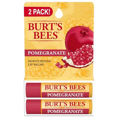 Image of Burt's Bees 100% Natural Moisturizing Lip Balm, Pomegranate with Beeswax and Fruit Extracts - 2 Tubes
