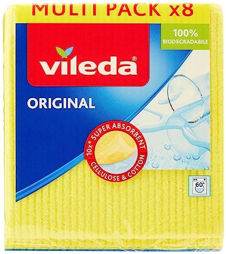 Image of Vileda sponge cloth - very high suction power - 8-pack (assorted colors)