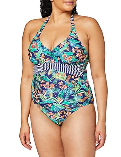 Image of Pour Moi? Women's Havana Breeze Underwired Halter Suit Wired Floral Bikini Top, Multicolour (Multi Multi), 34DD (Manufacturer Size:34DD)