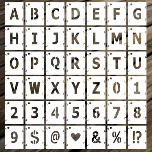 Image of STCRERAG 42 Pcs Letter and Number Stencils, 4 inch Lettering Stencil Set Plastic Alphabet Stencils Reusable Letter Stencil Craft Stencil Calligraphy Stencil for DIY Painting on Wood Home Craft Decor