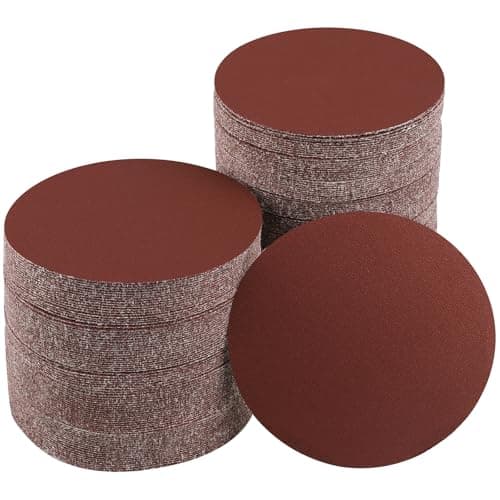 Image of Sruhrak 100 Pcs 125mm Sanding Pads 320 Grit, 5 In Round No-Hole Sanding Discs Hook and Loop Sandpaper for Random Orbital Sanders