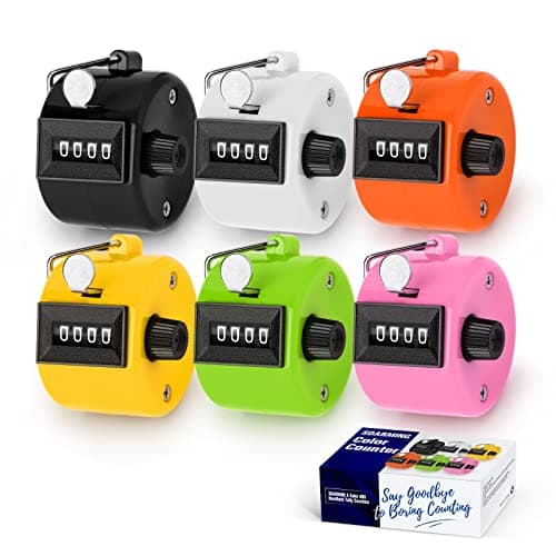 Image of SDARMING Colour Counters, Tally 4-dight Clicker Counter, ABS Handheld Counters Clicker for Counting, Golf, Scoring, Knitting