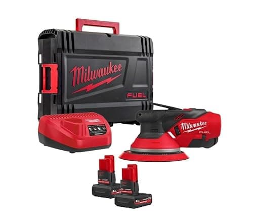 Image of Milwaukee M12 Fuel FROS2.5-502X 12v Brushless 150mm Random Orbital Sander Inc 2X 5.0Ah Batteries