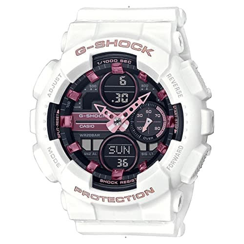 Image of Casio Unisex 49.00mm Quartz Watch with Black Analogue - Digital dial and White Plastic/Resin Strap Strap GMA-S140M-7AER