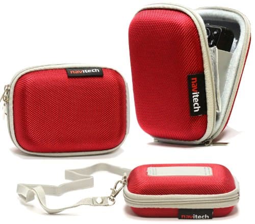 Image of Navitech Red Hard Water Resistant Case/Cover Compatible with The mp3 Digital Audio Player Compatible with The FiiO X3 (2nd Gen) Lossless