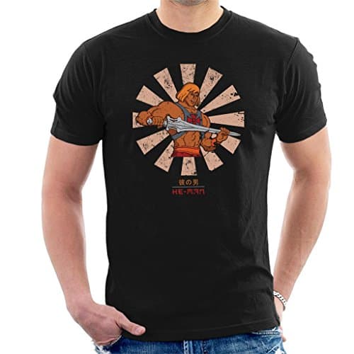 Image of He Man Retro Japanese Men's T-Shirt Black