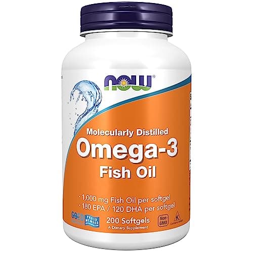 Image of Now Foods, Molecularly Distilled Omega-3, with EPA and DHA, High Dose, 200 Softgels, Lab-Tested, SOYA Free, Gluten Free, Non-GMO