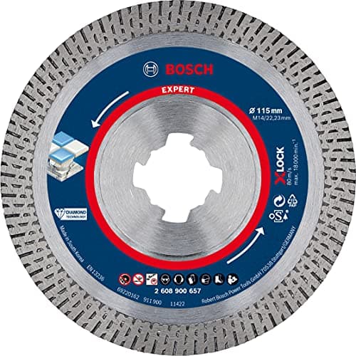 Image of Bosch 1x EXPERT HardCeramic X-LOCK Diamond Cutting Disc (for Hard tiles, Hard stone, Ø 115 mm, Professional Accessory Small Angle Grinder)