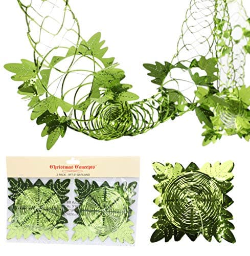 Image of Christmas Concepts® Pack Of 2-9ft (2.7m) Garland Festive Hanging Decorations - Christmas Decorations (MINT GREEN)