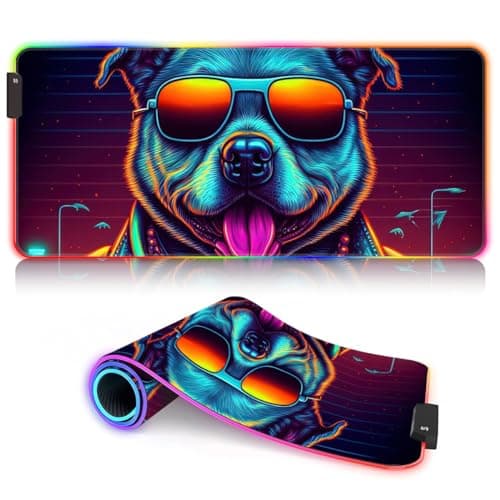 Image of Gaming Mouse Mat Connecting to the universe RGB Gaming Mouse Pad Mat Professional (23.6x13.8x 0.12 inches Extended Large Mice Pad Study and Gaming 9 static colors and 3 dynamic