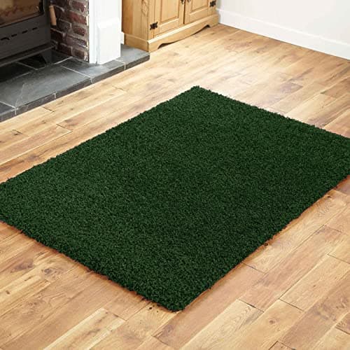 Image of Everest 5cm shaggy Rugs for living room thick pile modern rugs for bedroom, kitchen, hallway, runner, kids' room, small to Large fluffy carpet, Emerald Green 150x210cm