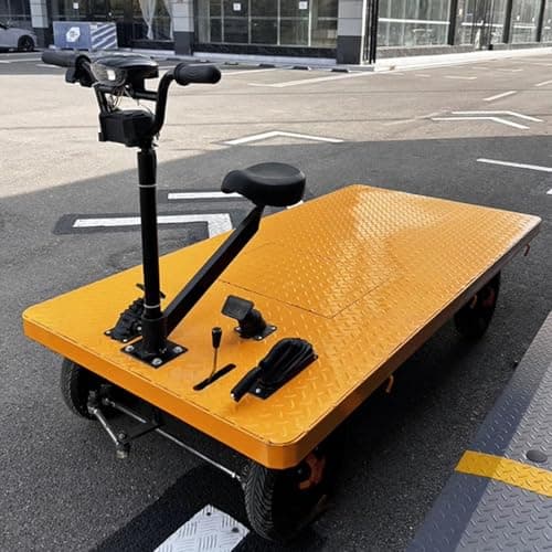 Image of Heavy-Duty Garage Platform Truck - Rolling Flatbed Cart Dolly for Easy Transportation of Heavy Industrial Loads in Garages and Warehouses