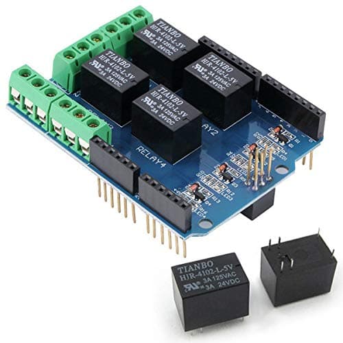 Image of Youmile 4 channel 5v relay shield module for Arduino UNO R3 Relay Shield Interface 4 Four Channel For PIC AVR DSP ARM MCU Arduino UNO R3