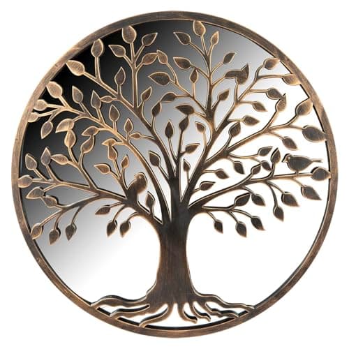 Image of VFM e-Store - Mirror for Garden Gift Ideas, Decor - 65cm X 65cm Bronze X 1