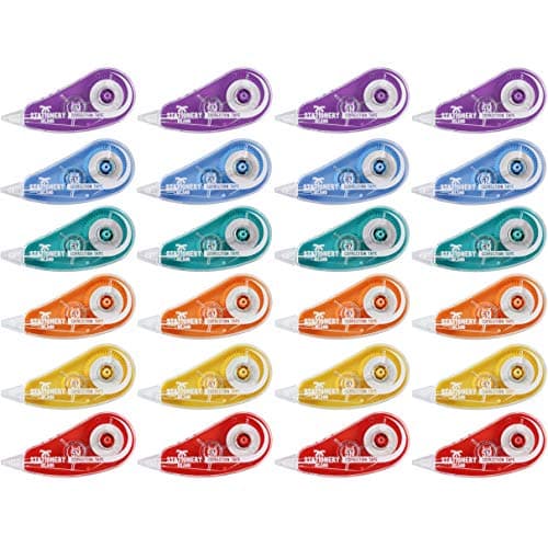 Image of STATIONERY ISLAND Correction Tape Roller 24Pcs, Pocket White Out Correction Tape Mouse Whiteout Mice for School and Office Supplies – 5m x 5mm