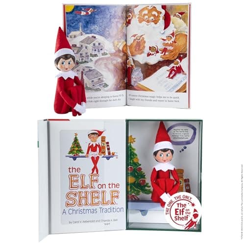 Image of The Elf on the Shelf: A Christmas Tradition - Girl Scout Elf with Blue Eyes - Includes Artfully Illustrated Storybook, Keepsake Box and Official Adoption Certificate