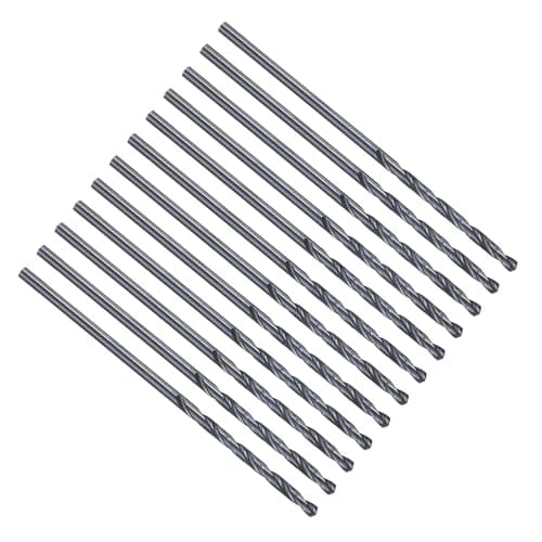 Image of PATIKIL 1.7mm Drill Bit #51, Jobber Straight Shank M2 High-Speed Steel 135°Split Point Tip Nitriding Black for Stainless Steel Hard Metal - 12 Pack