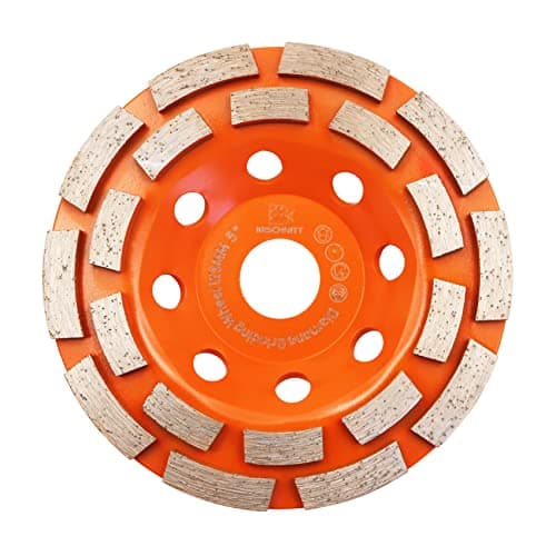 Image of Concrete Diamond Grinding Cup Wheel,BRSCHNITT 125mm Angle Grinder Diamond Double Row Cutting Wheel for Grinding/Polishing/Cleaning Surface Grinding Granite, Concrete,Stone,Cement,Marble,Rock