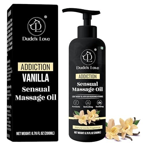 Image of Organic - Edible Aphrodisiac Vanilla Sensual Massage Oil for Couple - Lickable | for Intimate Sexual Moments - Natural Vanilla & Jasmine with Coconut Oil - 200 ML